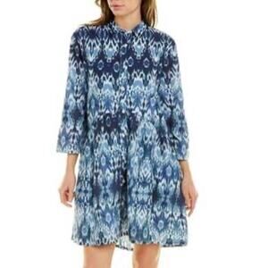 Blue Patterned Mini Dress